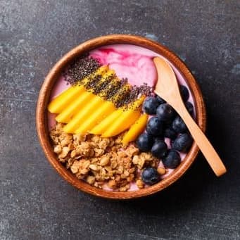 Pear, Mango & Blueberry Breakfast Bowl