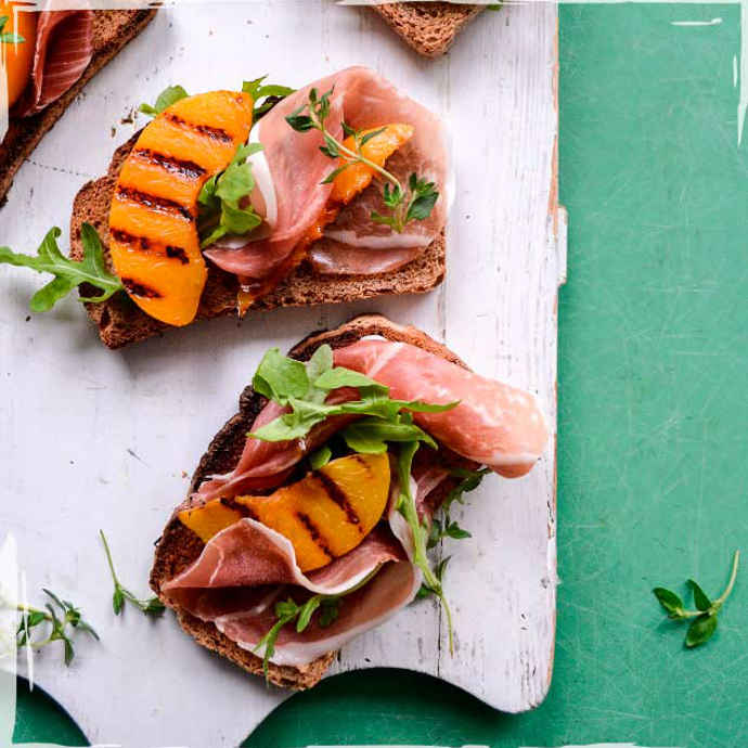 Peach And Parma Ham Sandwiches Recipe | Nature's Finest Foods