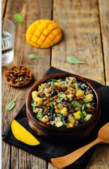 Mango sweet potato quinoa salad