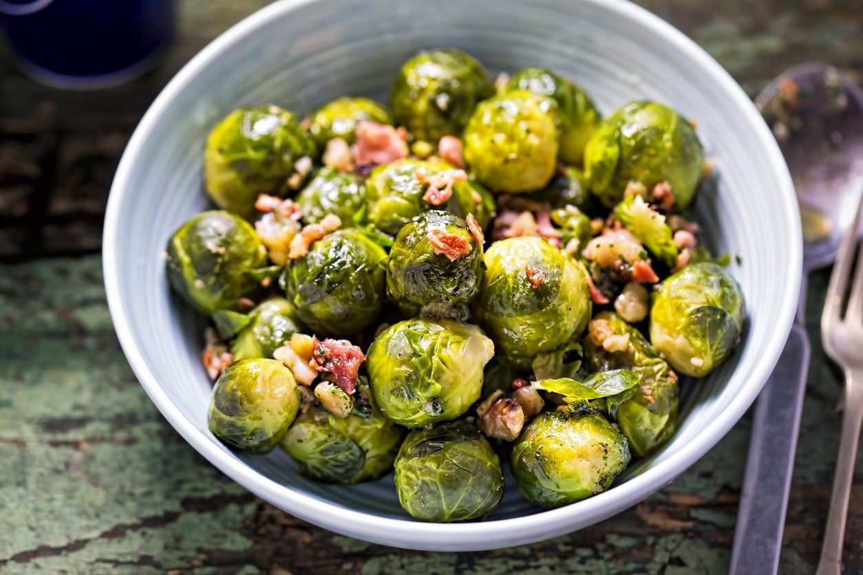 Brussel Sprouts with Mango & Bacon